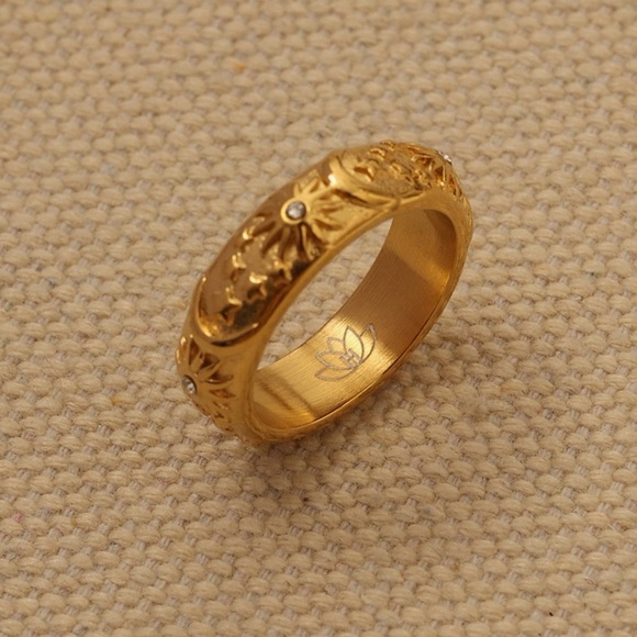 Jewelry - Inner Harmoni 18K Gold Plated Elegant Gold Sun and Moonlight Ring